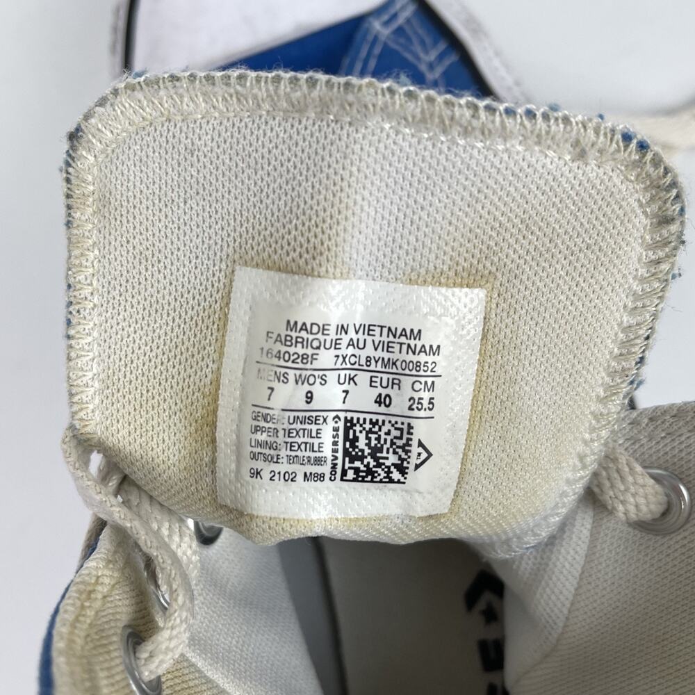 Converse Women's Sz 9 / Mens Sz 7 Blue Chuck Taylor All Star High Top Sneakers - Picture 6 of 16